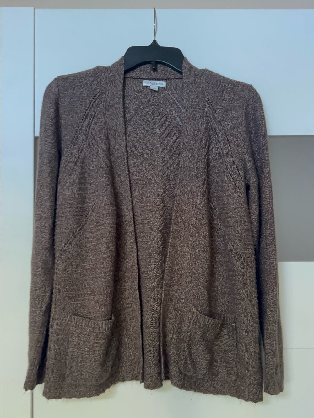 croft & barrow Brown Open-Front Women's Cardigan Sweater